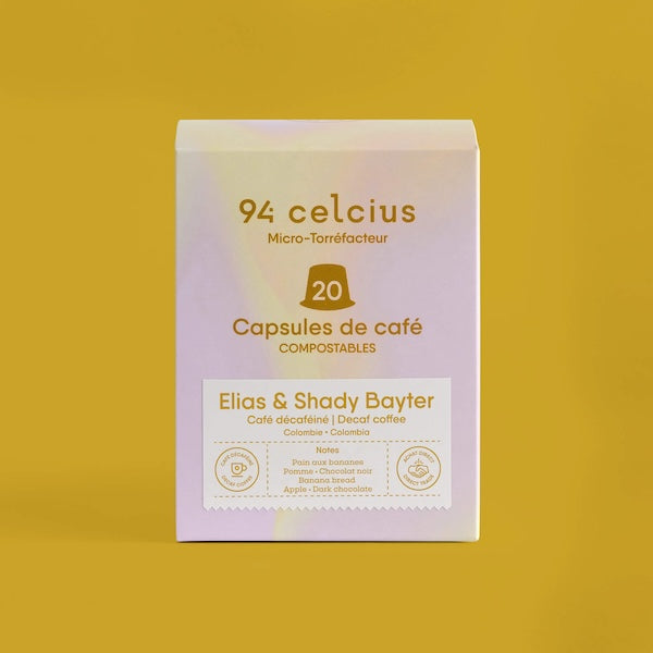 Photo of 94 Celcius - Decaf Elias & Shady Bater (20 Capsules) ( Default Title ) [ 94 Celcius ] [ Coffee ]