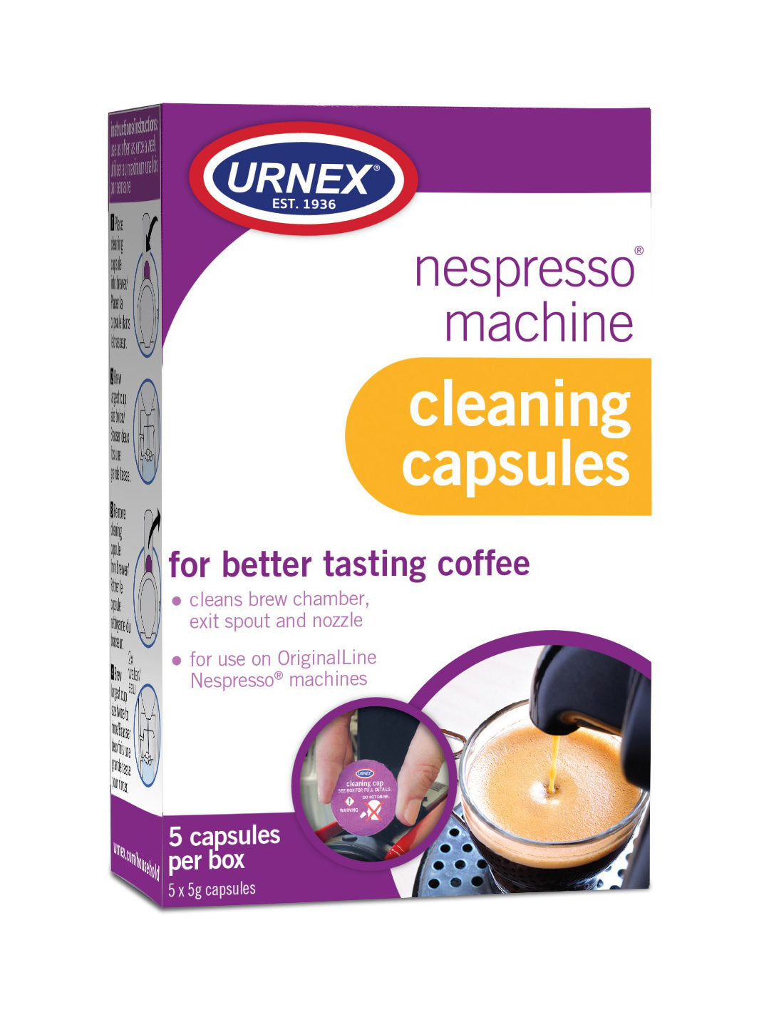 URNEX Nespresso Machine Cleaning Capsules