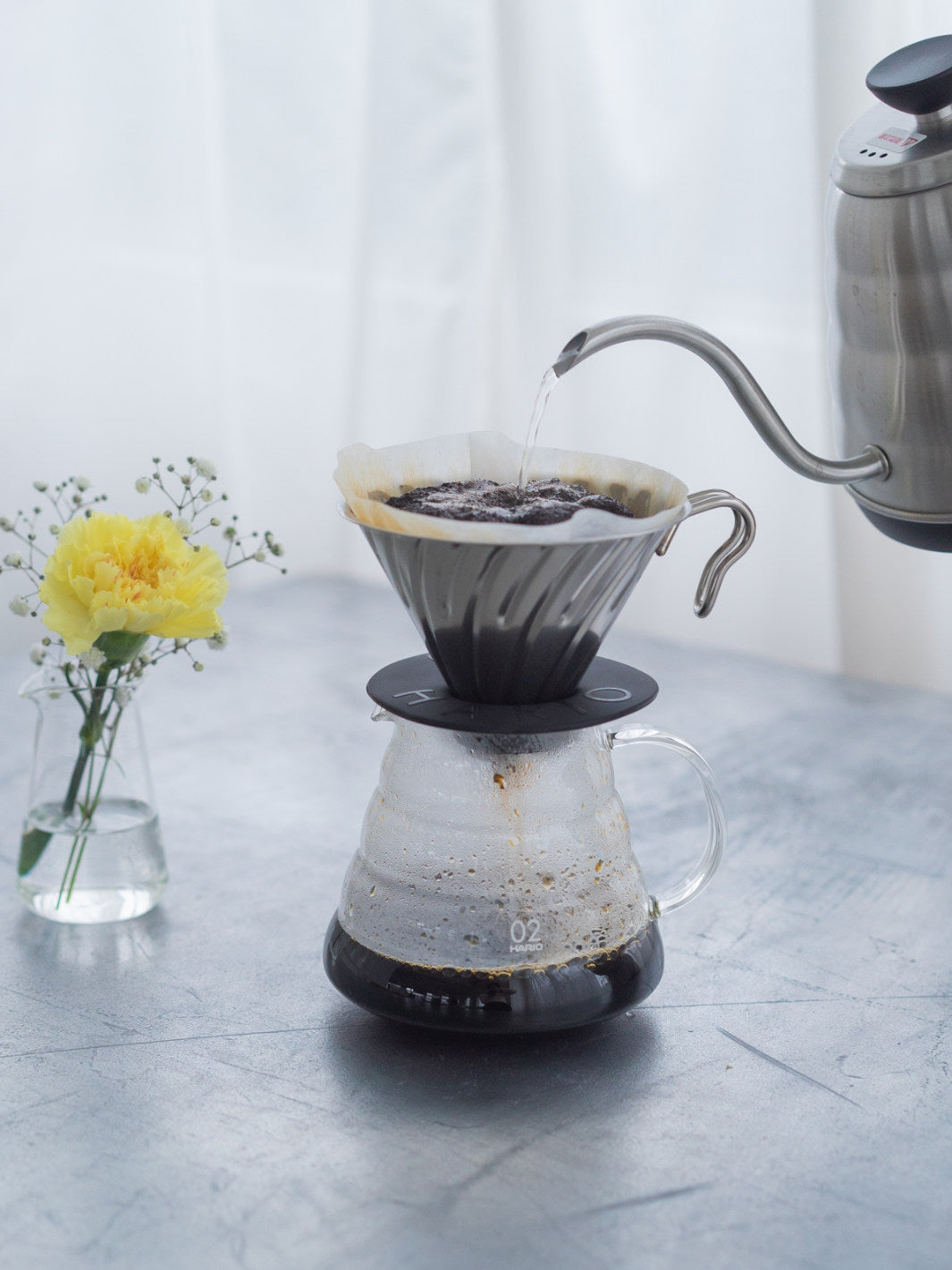 HARIO V60-02 Metal Dripper (Silver)