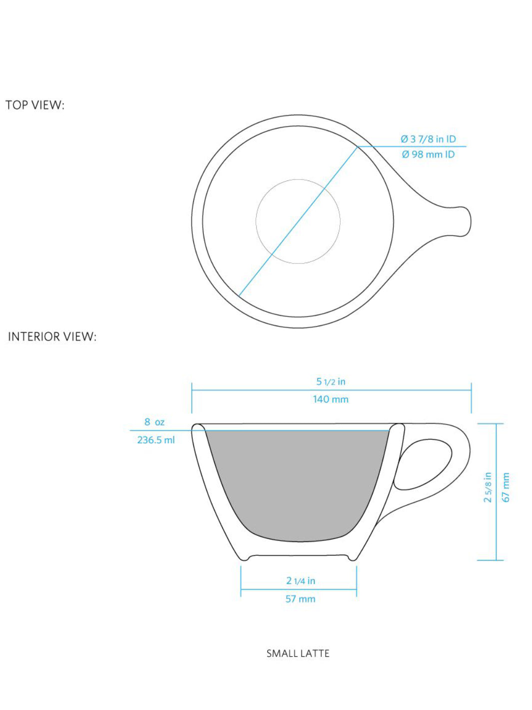 notNeutral LINO Small Latte Cup & Saucer (8oz/237ml)