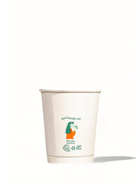 Photo of LITTLE GREEN PANDA Home Compostable Double Wall Paper Cup (500-Pack) (White) ( 8oz 236ml (Narrow) ) [ Little Green Panda ] [ Single Use Cups ]