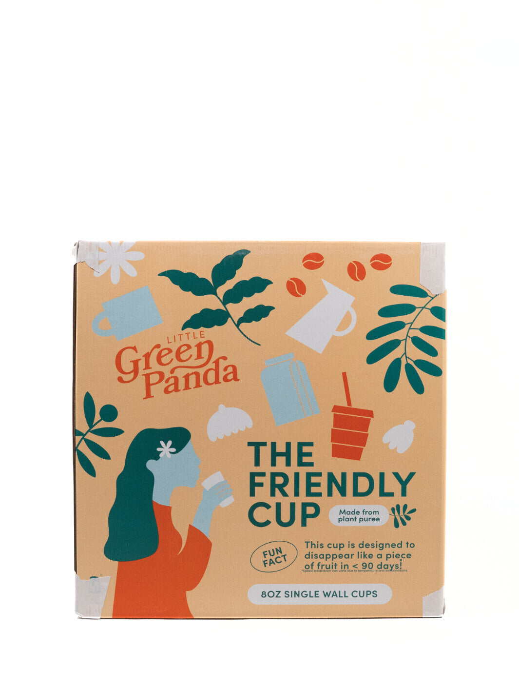 LITTLE GREEN PANDA Home Compostable Paper Cup (⌀90mm) (1000-Pack)