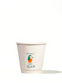Photo of LITTLE GREEN PANDA Home Compostable Double Wall Paper Cup (500-Pack) (White) ( 8oz 236ml (Wide) ) [ Little Green Panda ] [ Single Use Cups ]