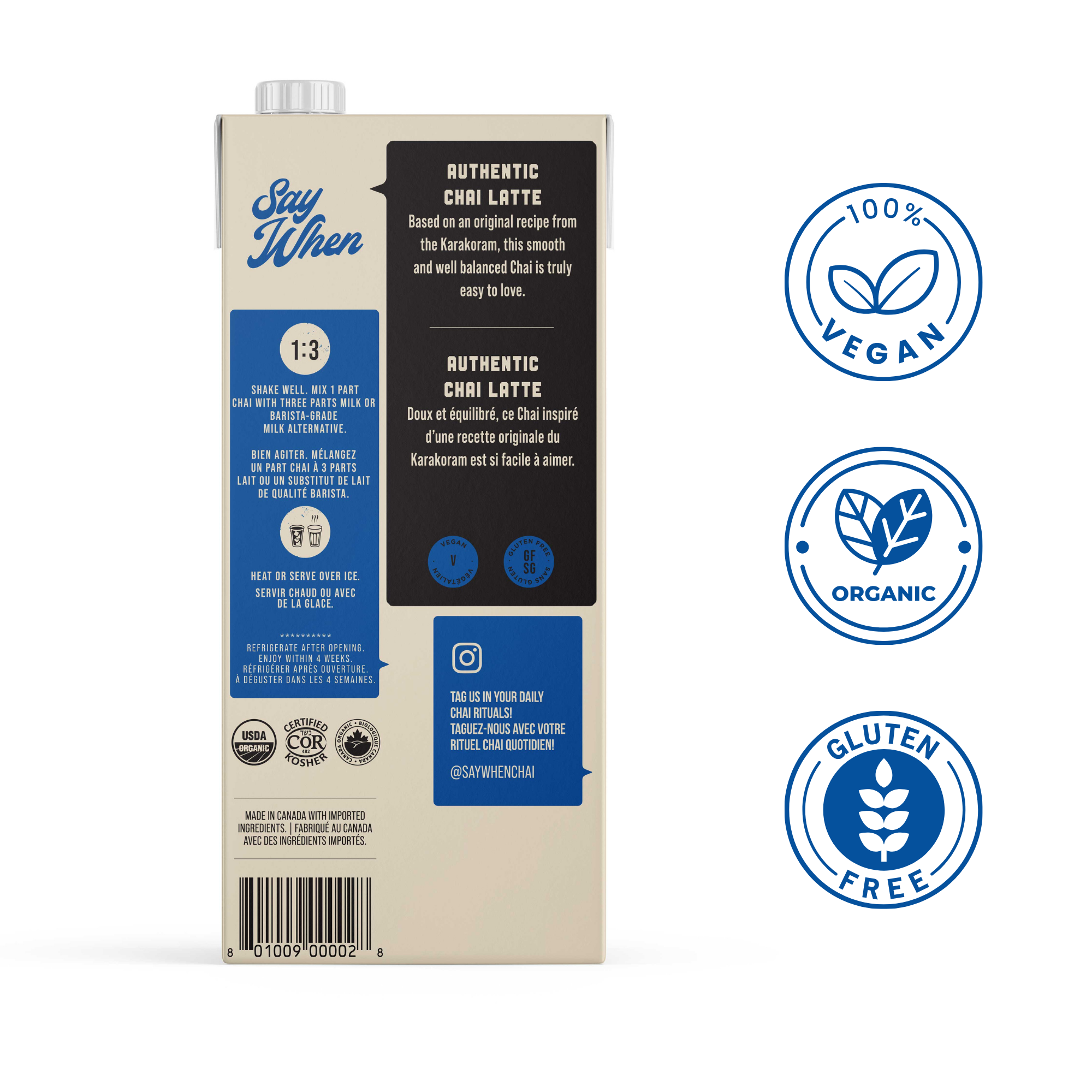 SAY WHEN Organic Authentic Chai Concentrate