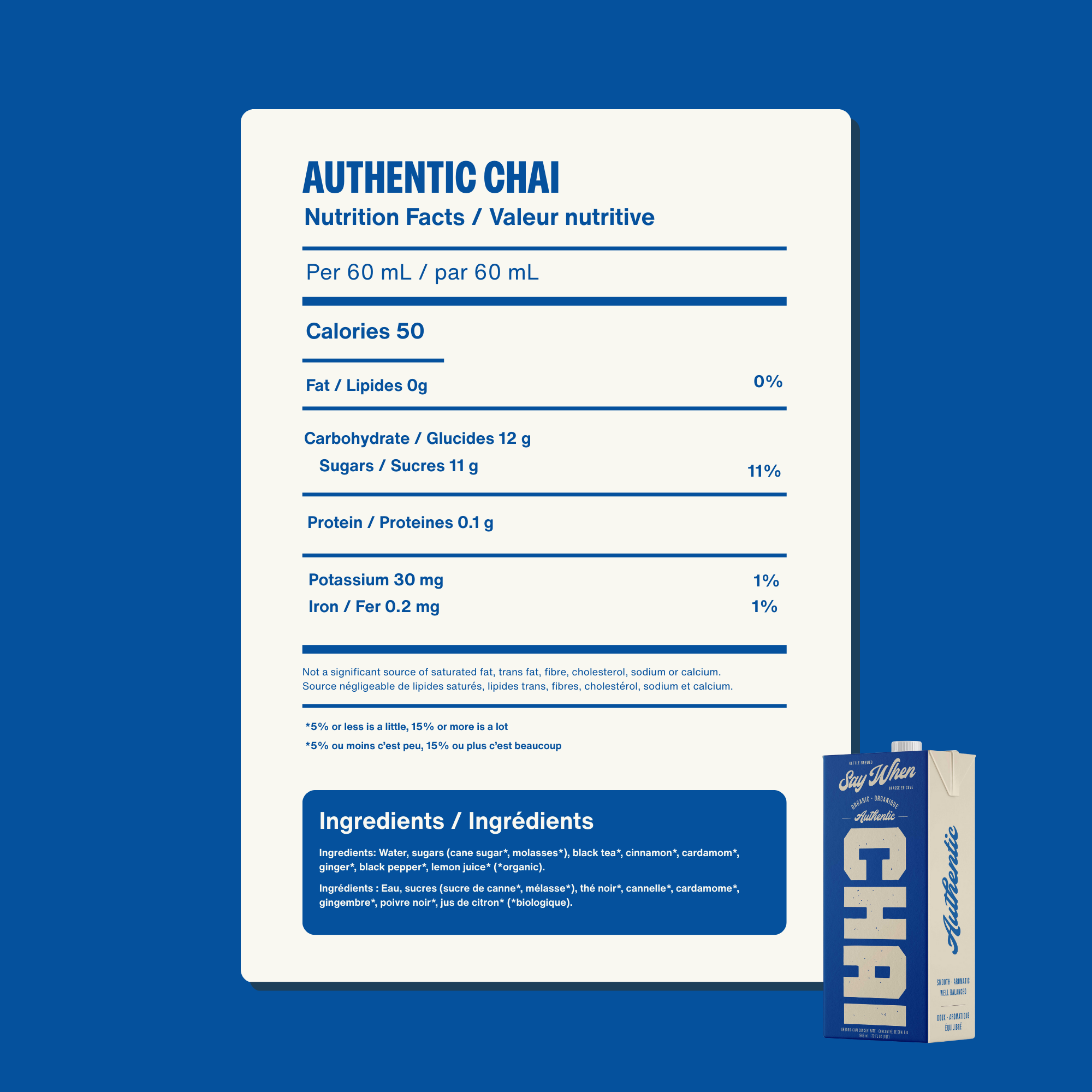 SAY WHEN Organic Authentic Chai Concentrate