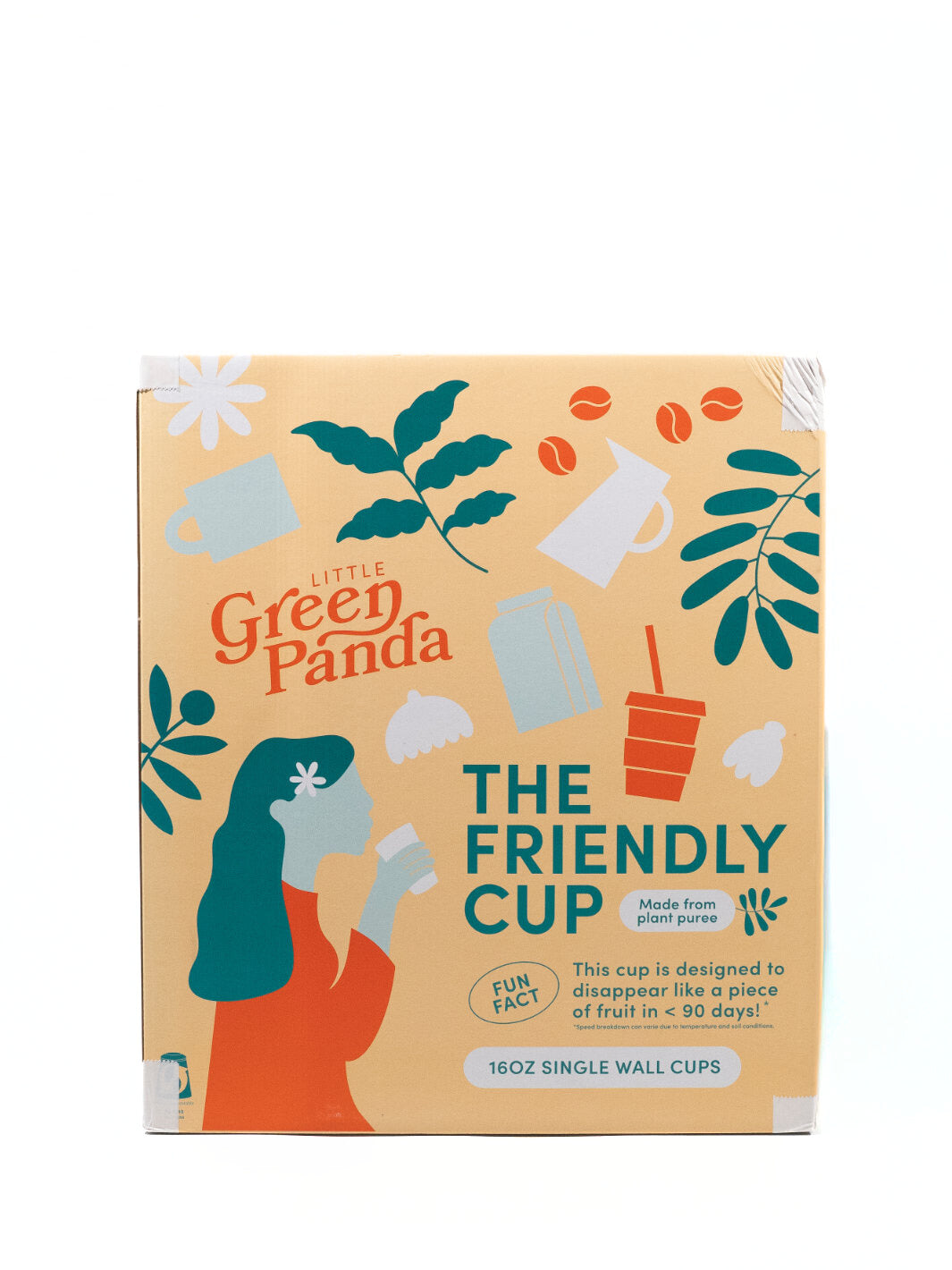 LITTLE GREEN PANDA Home Compostable Paper Cup (⌀90mm) (1000-Pack)