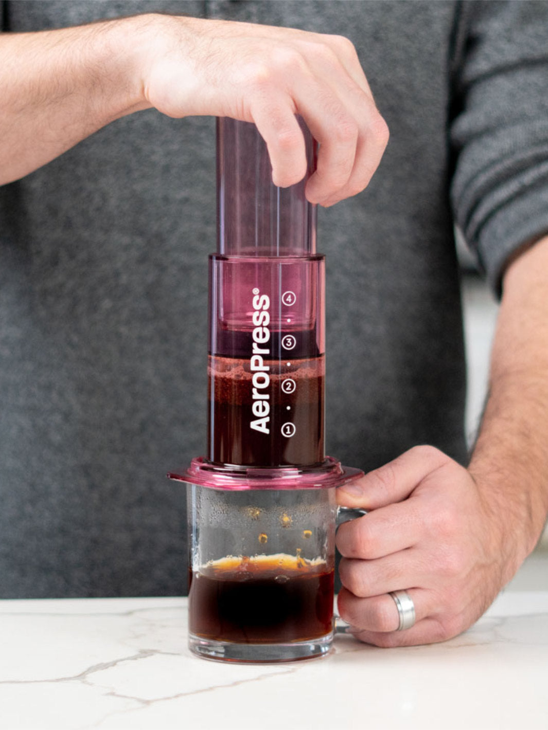 AeroPress Clear Coffee Maker (Pink) (Damaged Box)