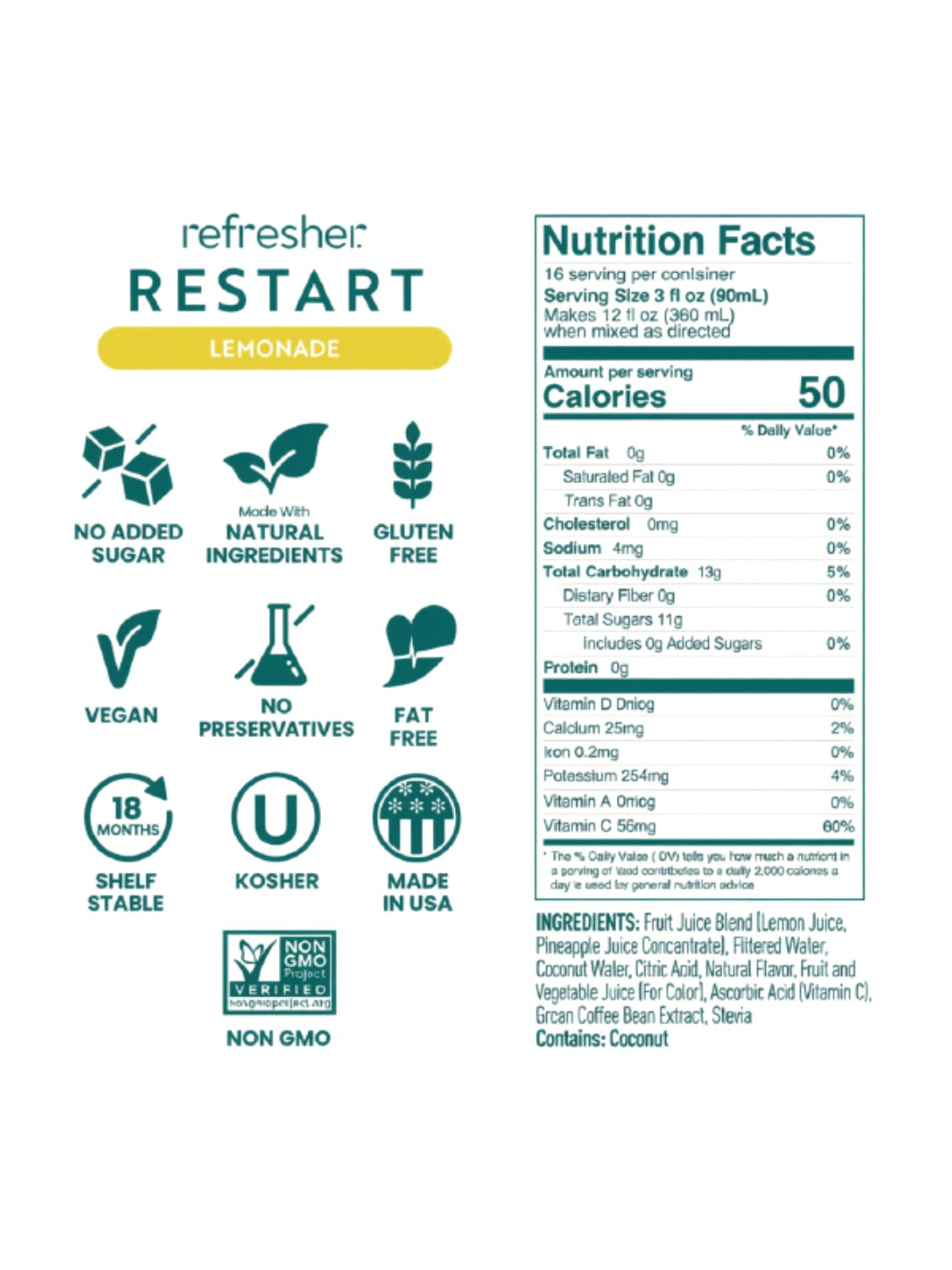 SmartFruit Restart Refresher (1419.53ml/48oz) (Lemonade)