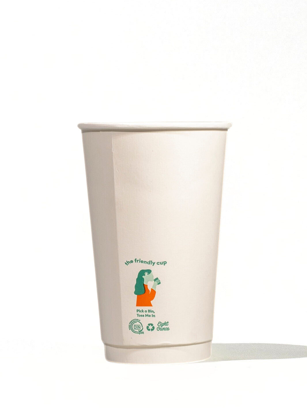 LITTLE GREEN PANDA Home Compostable Double Wall Paper Cup (500-Pack) (White)