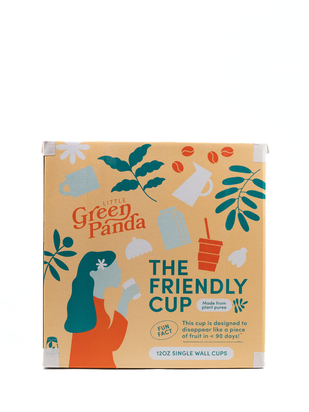 LITTLE GREEN PANDA Home Compostable Paper Cup (⌀90mm) (1000-Pack)