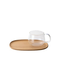 Photo of KINTO UNITEA Cup and Willow Tray (210x145mm/8.4x5.8in) ( Willow ) [ KINTO ] [ Tea Glasses ]