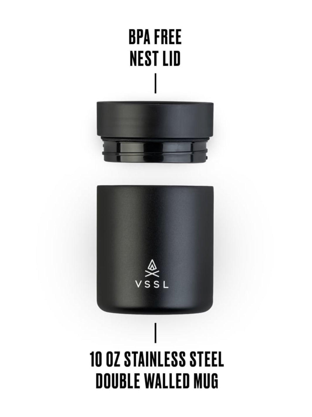 VSSL Nest Mug (295ml/10oz) (Black) (Damaged Box)