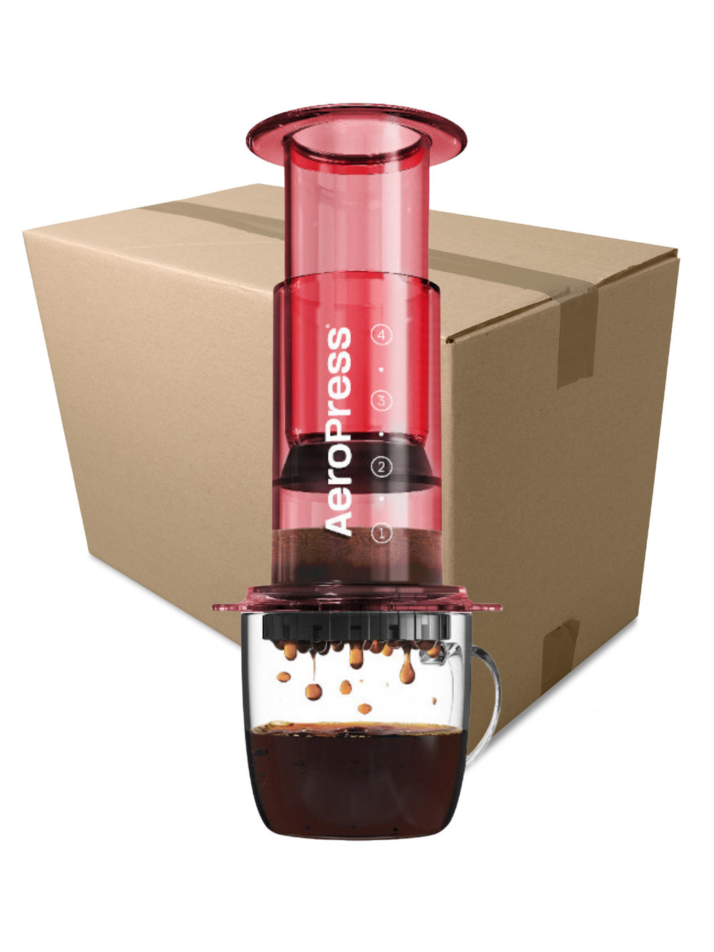 Photo of AeroPress Clear Coffee Maker ( Red 5 Units 1 Case ) [ AeroPress ] [ Press Brewers ]