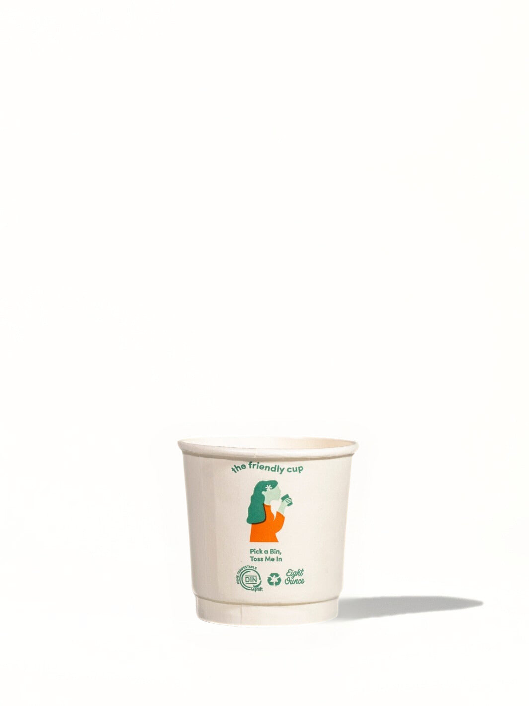 LITTLE GREEN PANDA Home Compostable Double Wall Paper Cup (500-Pack) (White)