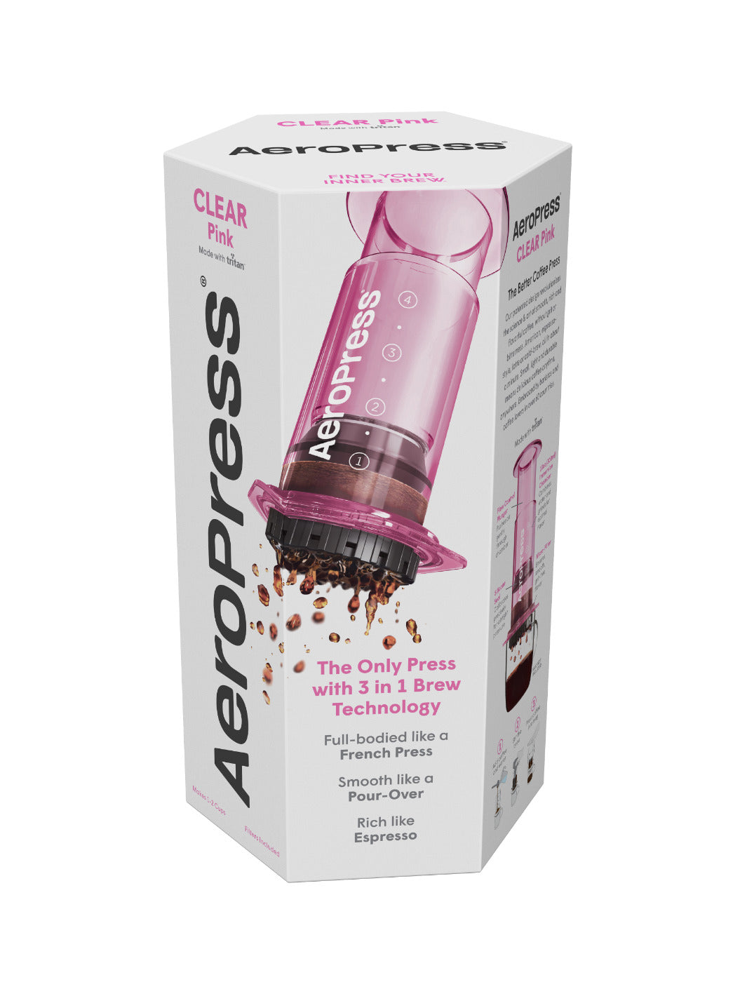 AeroPress Clear Coffee Maker (Pink) (Damaged Box)