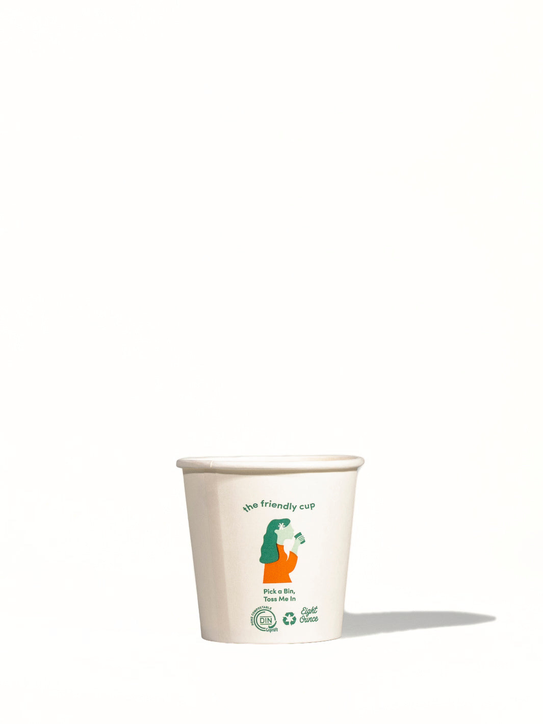 LITTLE GREEN PANDA Home Compostable Paper Cup (50-Pack) (White) (4oz/118ml) (Sample)