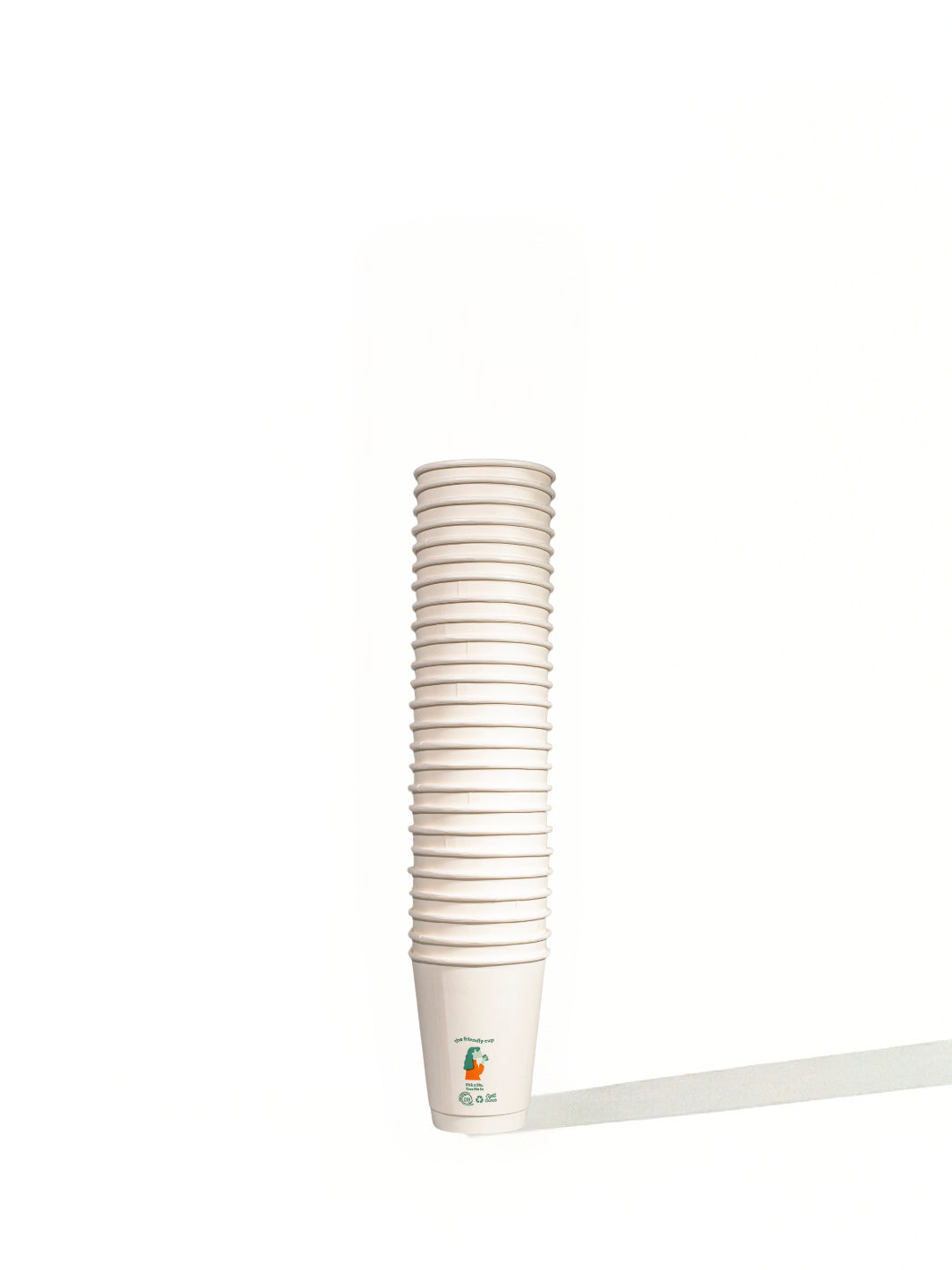 LITTLE GREEN PANDA Home Compostable Double Wall Paper Cup (500-Pack) (White)