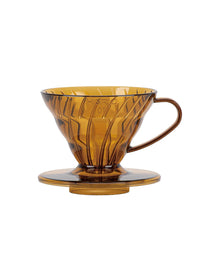 Photo of HARIO V60-01 Dripper (Plastic) ( Amber ) [ HARIO ] [ Pourover Brewers ]