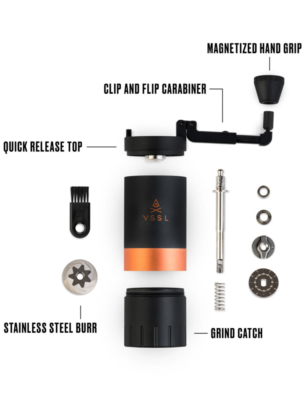 VSSL Java G45 Hand Grinder (Carbon) (Damaged Box) / Yard Sale