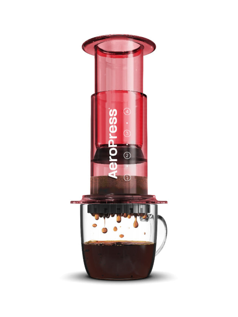 Photo of AeroPress Clear Coffee Maker ( Red ) [ AeroPress ] [ Press Brewers ]