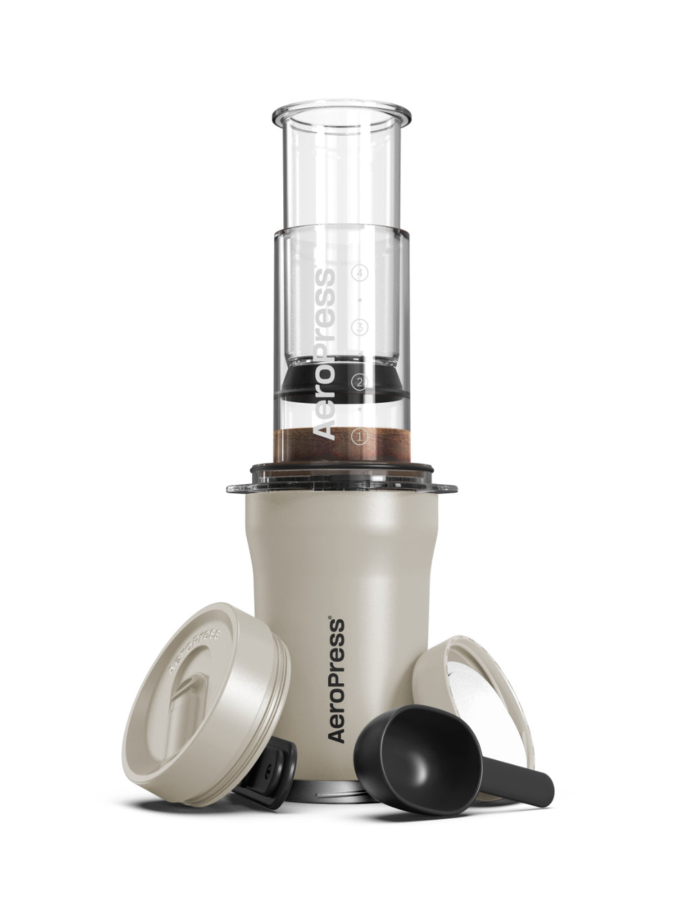 Photo of AeroPress Go Plus Travel System ( Cream ) [ AeroPress ] [ Press Brewers ]