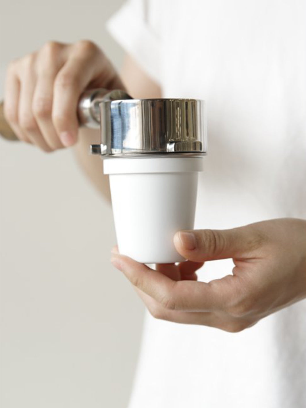 ACAIA 58mm Portafilter Dosing Cup & Storage Lid (Small) (White) (Lightly Used)