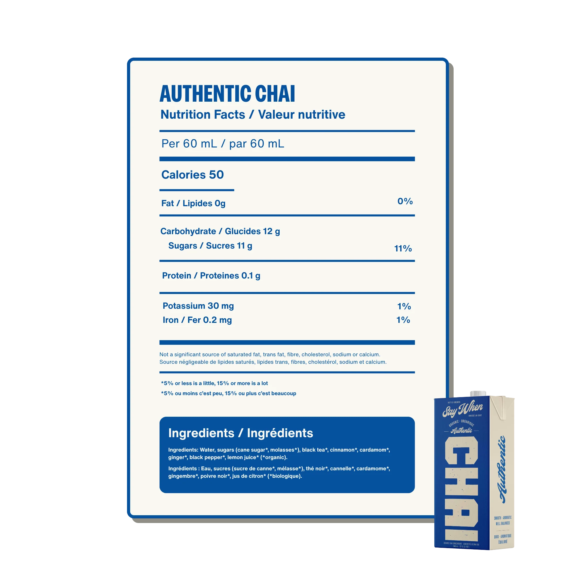 SAY WHEN Organic Authentic Chai Concentrate