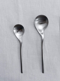 Photo of COOKPLAY Rama Dessert Spoon (16.5x3.5cm/6.5x1.4in) (4-Pack) (Matte Silver) ( ) [ Cookplay ] [ Cutlery ]