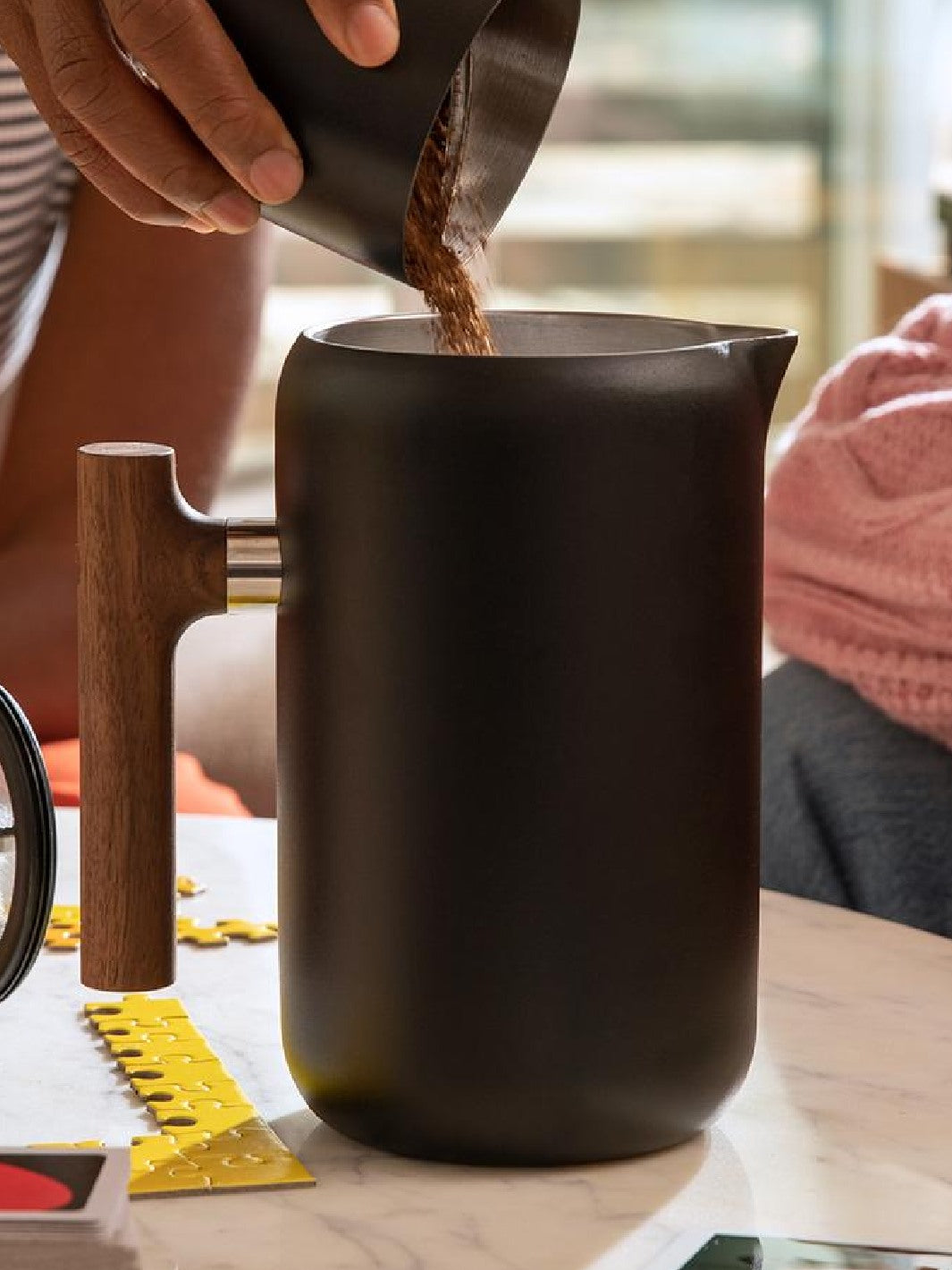 FELLOW Clara French Press (Matte Black with Walnut) (Open Box)