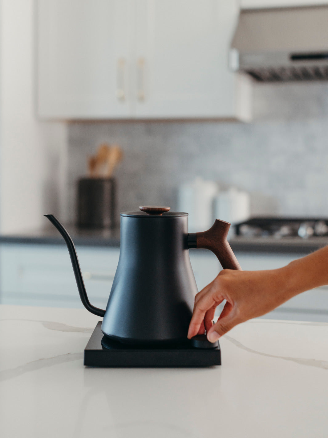 FELLOW Stagg EKG Pro Studio Electric Pour Over Kettle (120V) (Matte Black and Walnut) (Lightly Used)