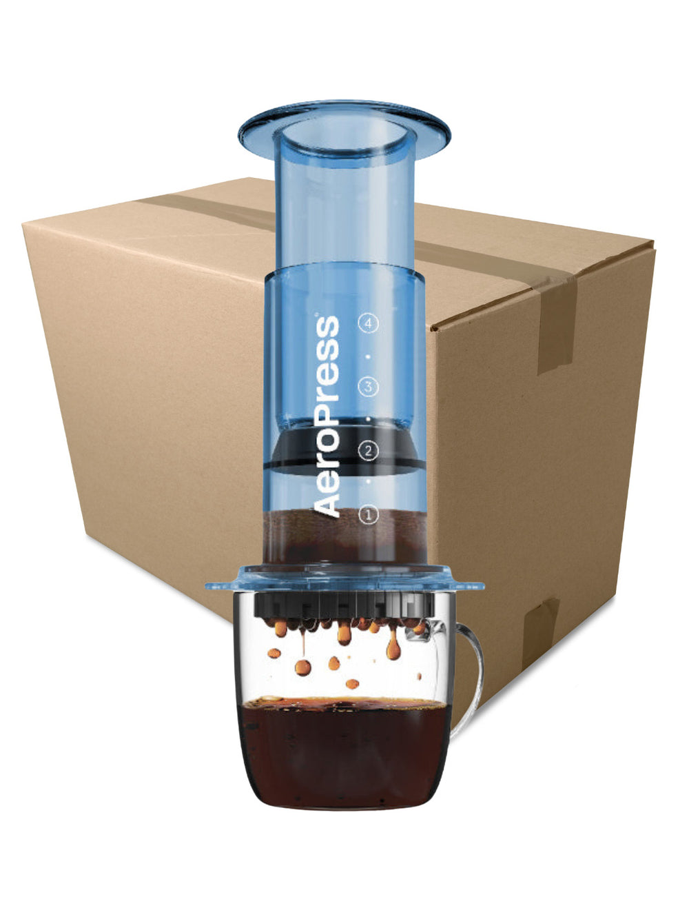 Photo of AeroPress Clear Coffee Maker ( Blue 5 Units 1 Case ) [ AeroPress ] [ Press Brewers ]