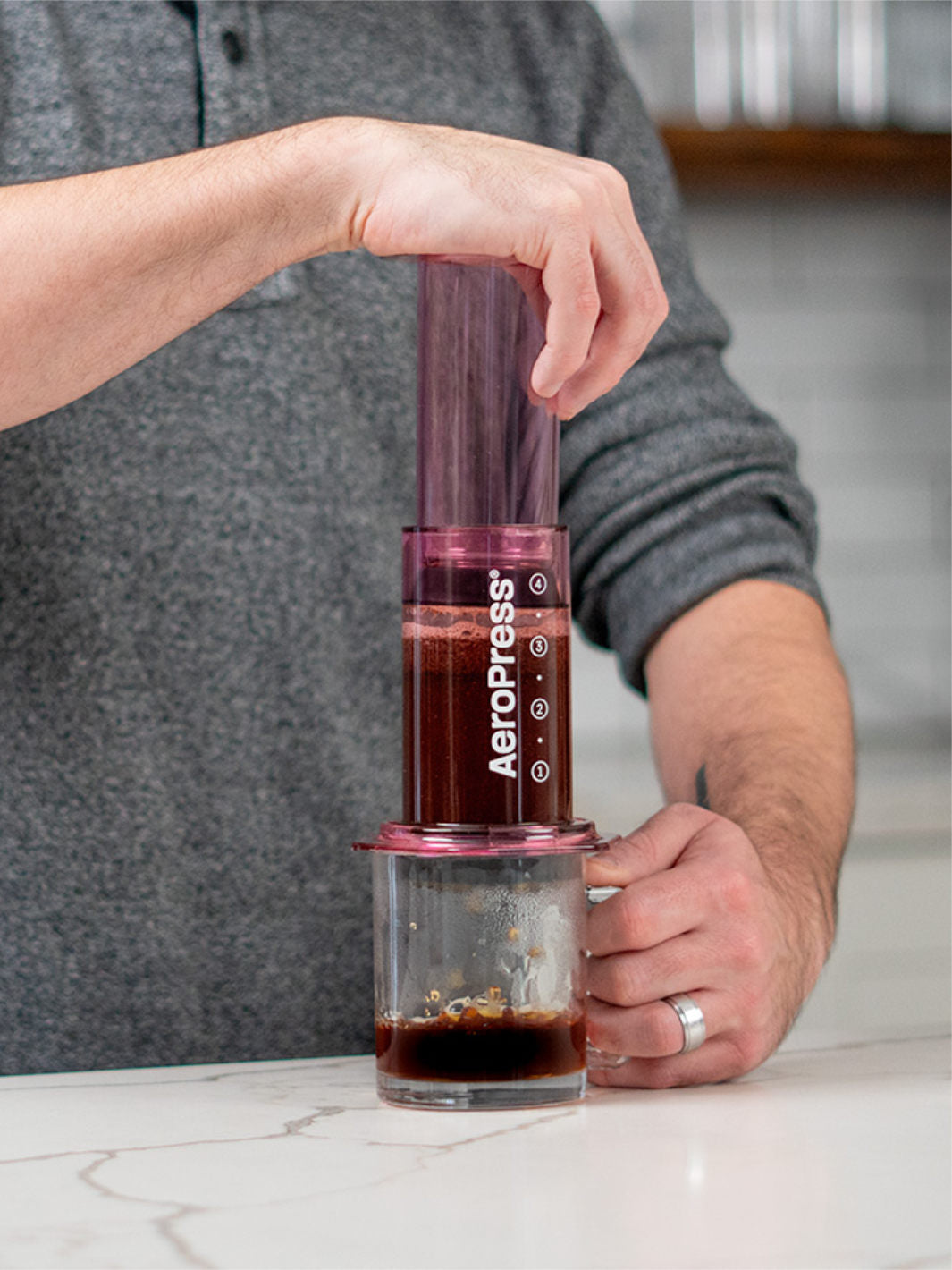 AeroPress Clear Coffee Maker (Pink) (Damaged Box)