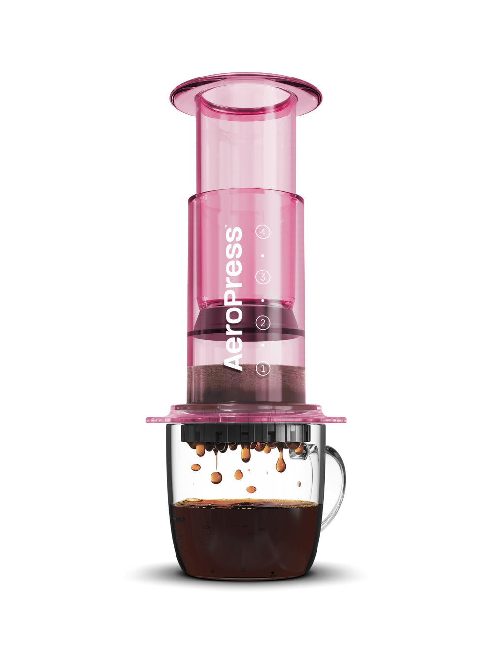 Photo of AeroPress Clear Coffee Maker ( Pink 1 Unit ) [ AeroPress ] [ Press Brewers ]