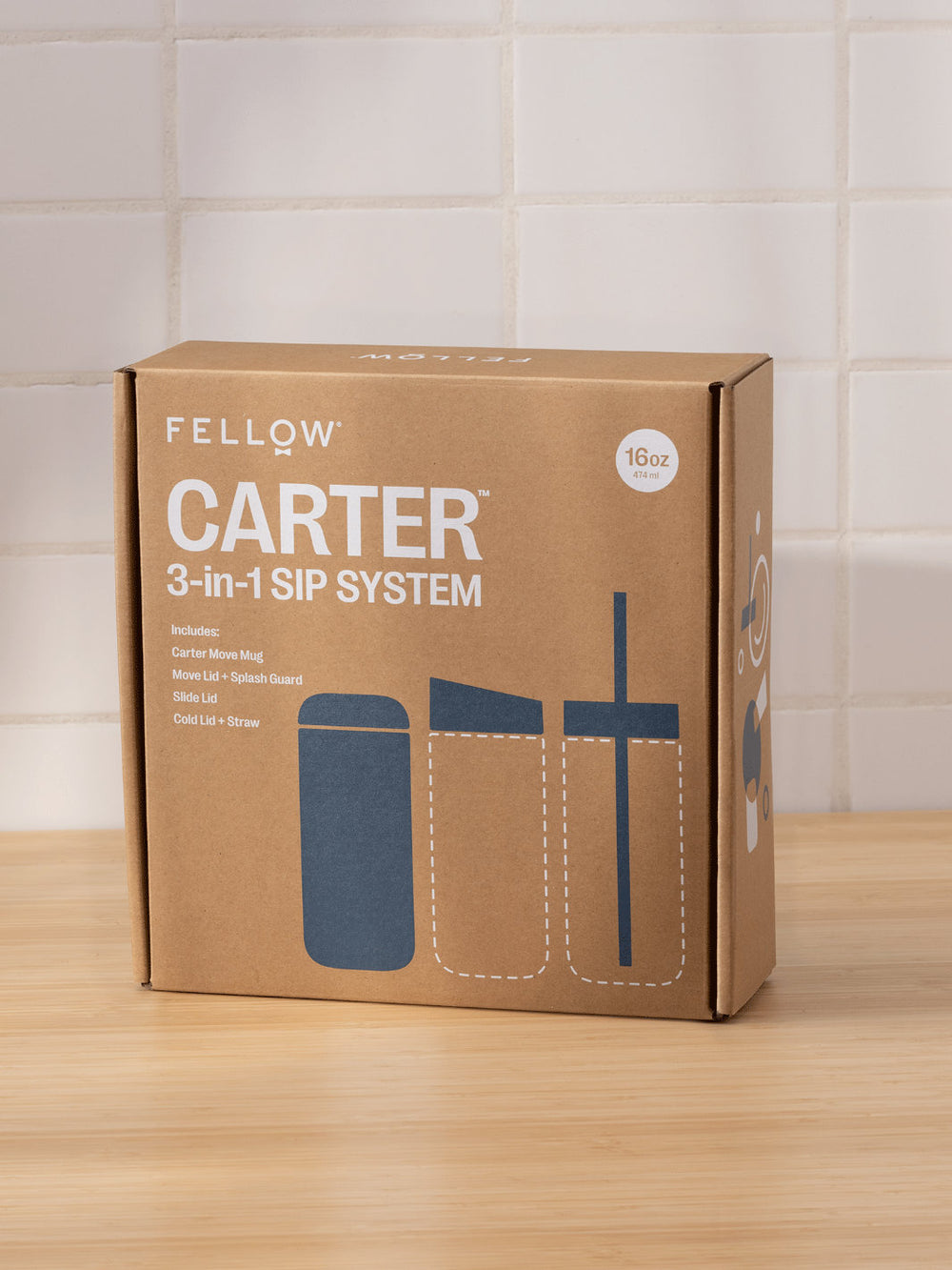 Photo of FELLOW Carter 3-in-1 Sip System (16oz/474ml) ( ) [ Fellow ] [ Reusable Cups ]