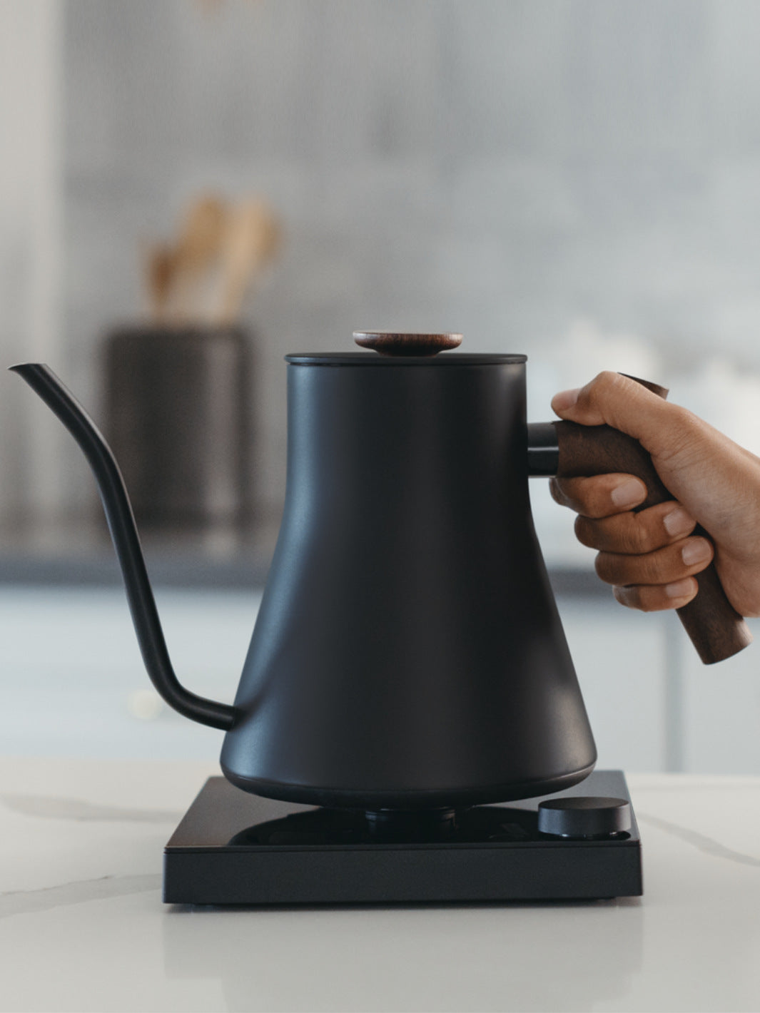 FELLOW Stagg EKG Pro Studio Electric Pour Over Kettle (120V) (Matte Black and Walnut) (Lightly Used)