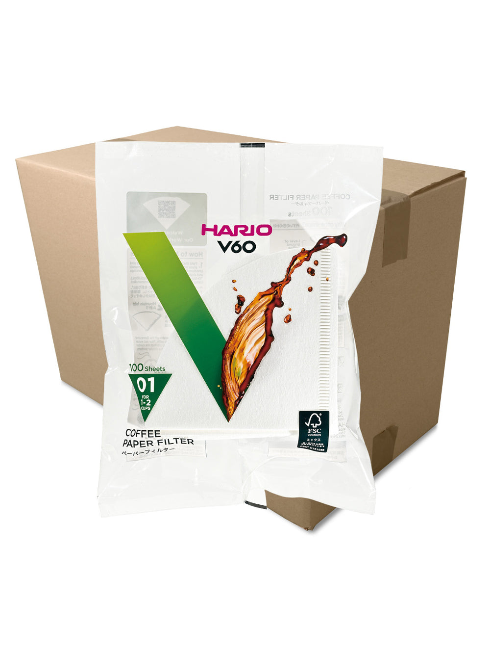 Photo of HARIO V60-01 Filters (100-Pack) ( 150 Units (1 Case) White ) [ HARIO ] [ Paper Filters ]
