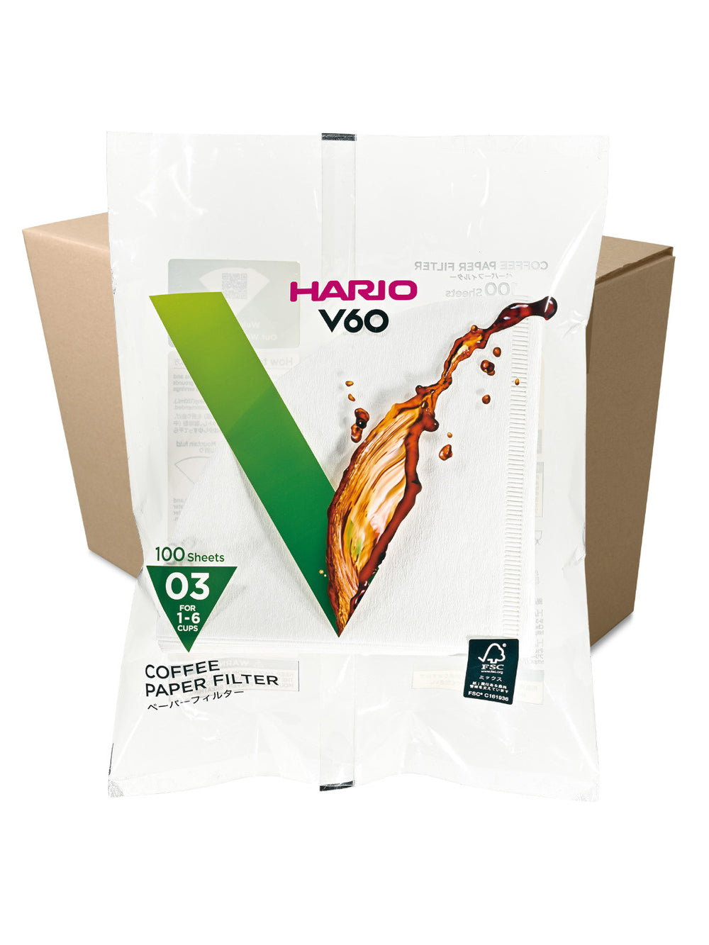Photo of HARIO V60-03 Filters (100-Pack) ( 100 Units (1 Case) White ) [ HARIO ] [ Paper Filters ]