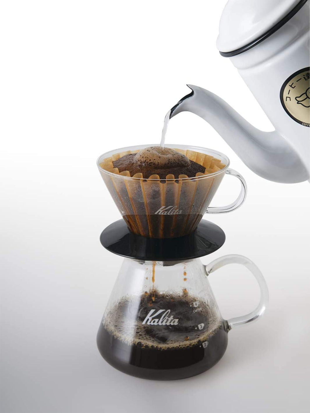 KALITA Wave 185 Glass Dripper (Black) / Pourover Brewers | Eight