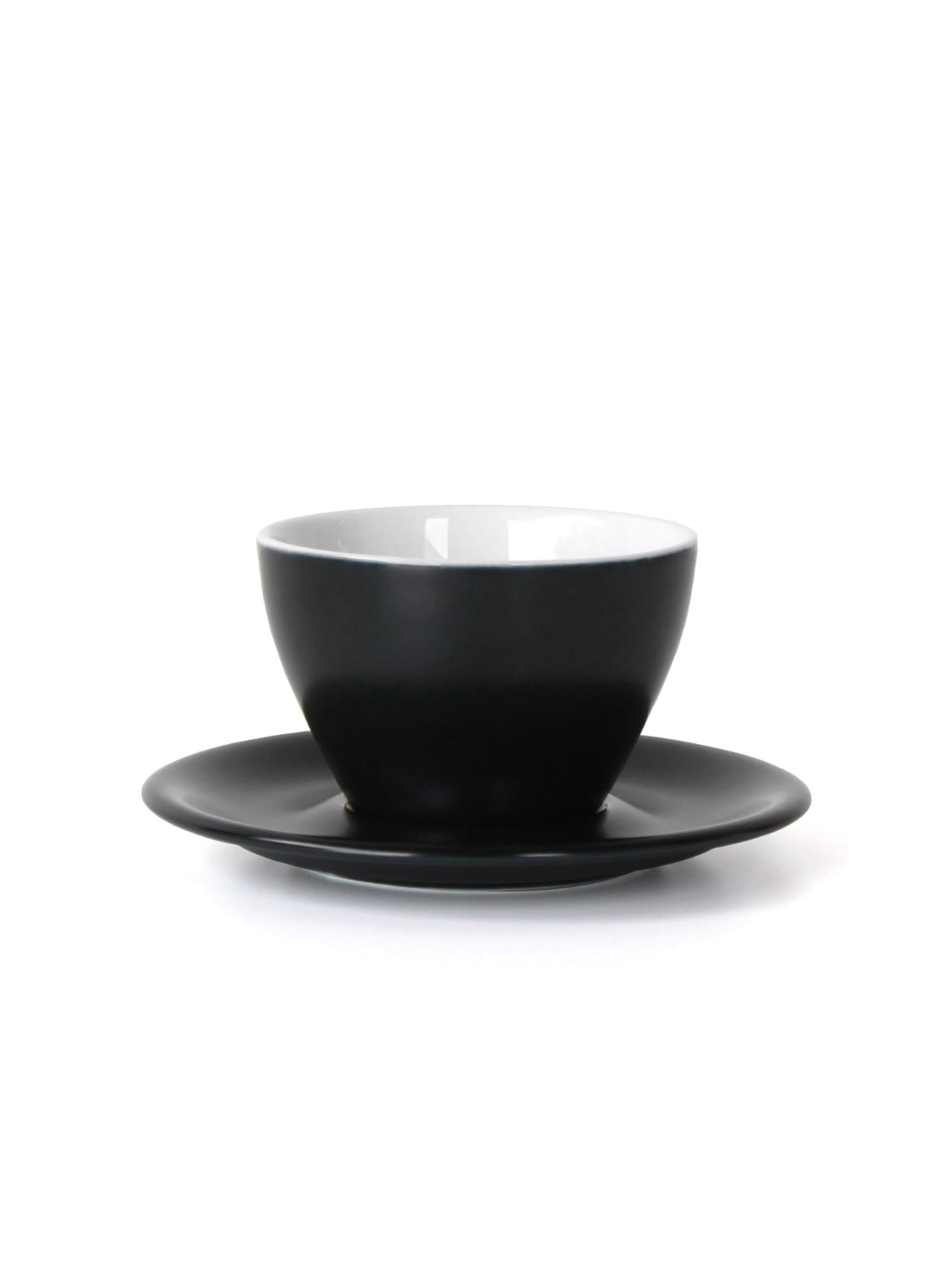 notNeutral MENO Small Latte Cup & Saucer (8oz/237ml) (Black) (Minor Aesthetic Defect)