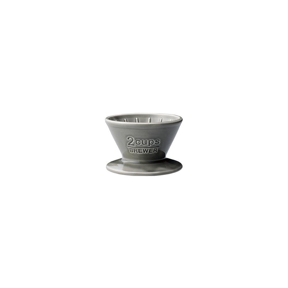 Photo of KINTO SLOW COFFEE STYLE Porcelain Brewer 2-Cup ( Grey ) [ KINTO ] [ Pourover Brewers ]
