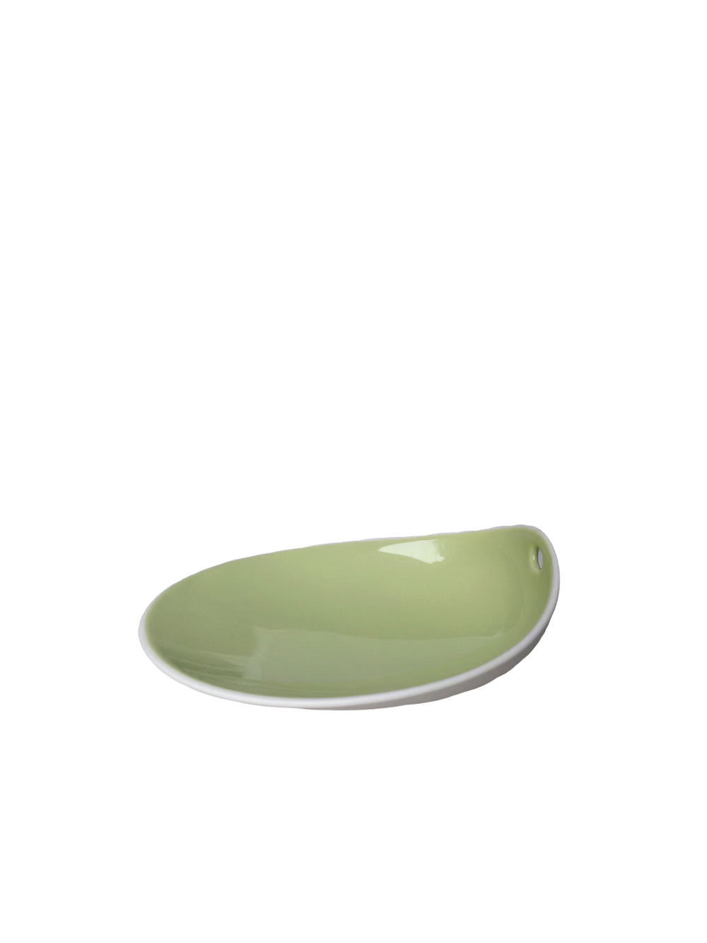 Photo of COOKPLAY Jomon Small Plate (14x11cm/5.5x4.3in) ( Glazed Green ) [ Cookplay ] [ Bowls ]