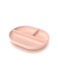 Photo of EKOBO Bambino Silicone Divided Plate with Suction Foot ( Blush ) [ EKOBO ] [ Plates ]