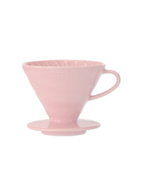 Photo of HARIO V60-02 Dripper (Ceramic) ( Pink Standard (JP/EN) ) [ HARIO ] [ Pourover Brewers ]