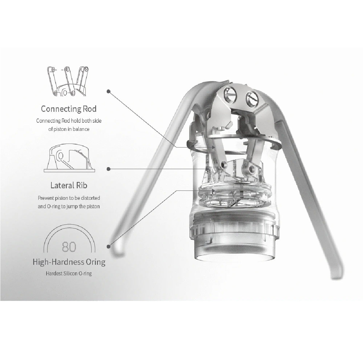 れ*い様 HUGH　LEVERPRESSO ホワイト HUGH Leverpresso Manual Espresso Maker / Espresso Machines